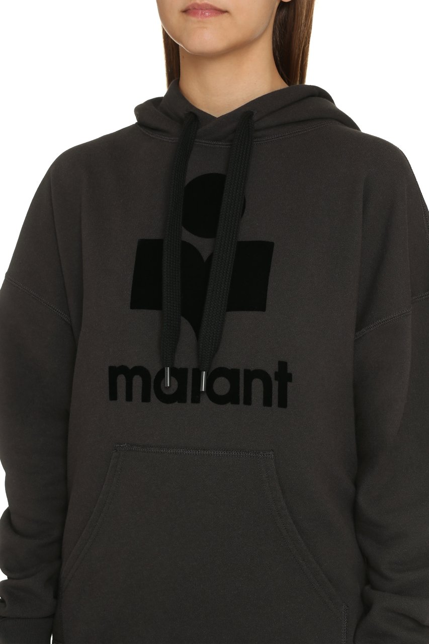 Isabel Marant Mansel Logo cotton hoodie Zwart