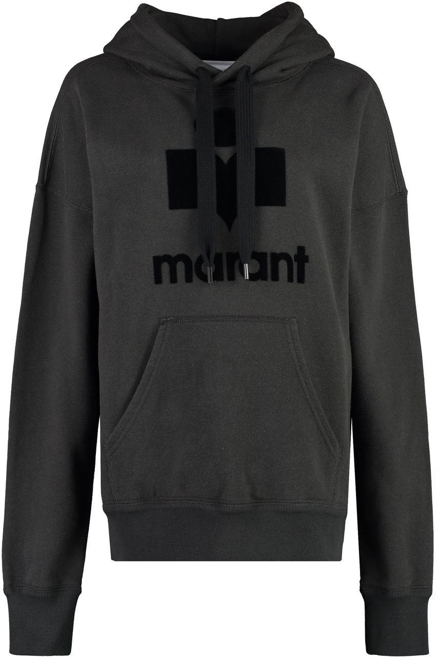 Isabel Marant Mansel Logo cotton hoodie Zwart
