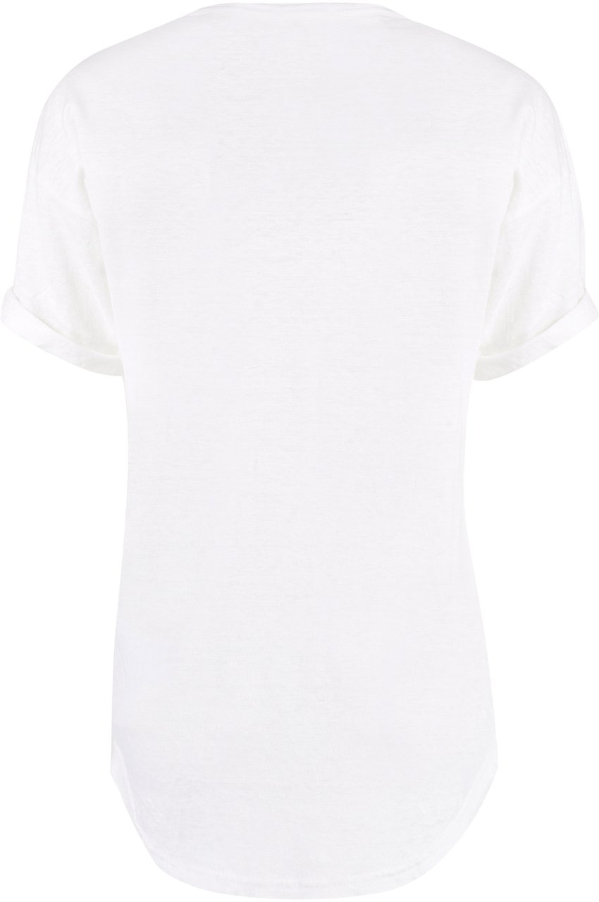 Isabel Marant Koldi Logo print linen t-shirt Wit