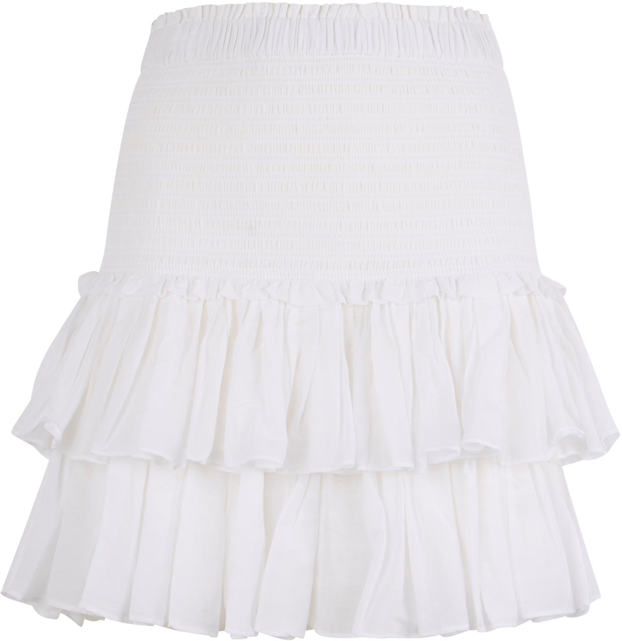 Isabel Marant Ruffled dress in cotton and viscose Wit