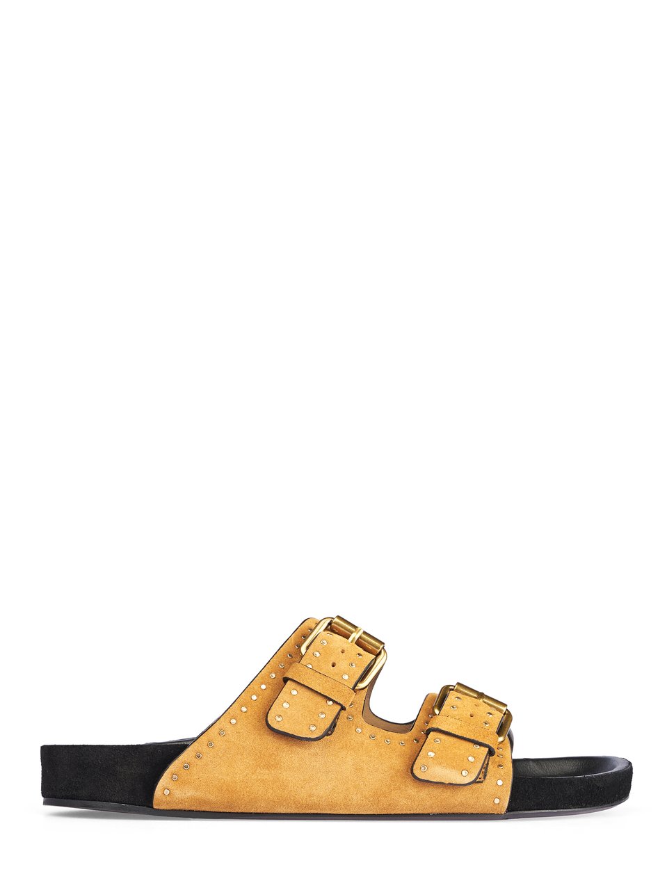 Isabel Marant Tan Suede Sandals with Gold Accents Goud