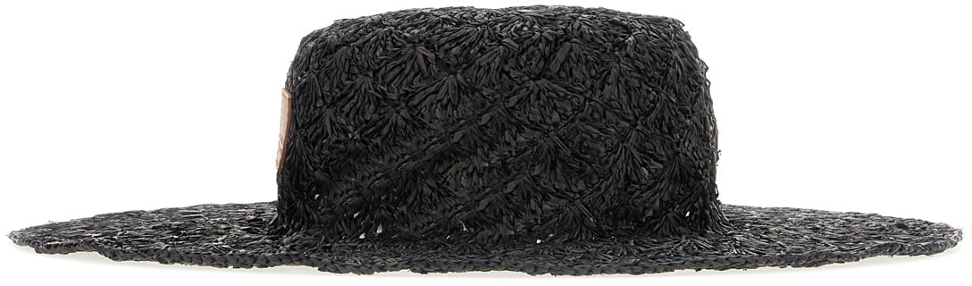 Isabel Marant Isabel Marant Black raffia hat Zwart