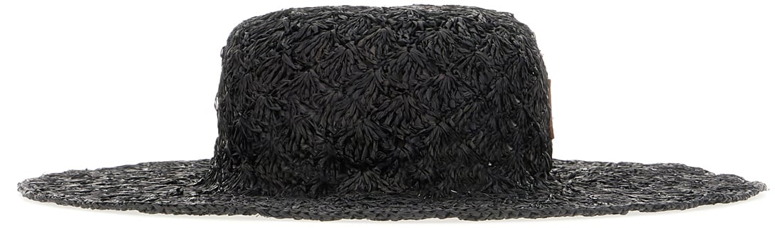 Isabel Marant Isabel Marant Black raffia hat Zwart