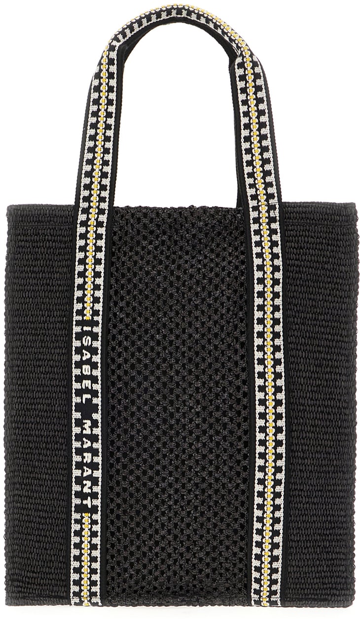 Isabel Marant Isabel Marant Black raffia shopping bag Zwart