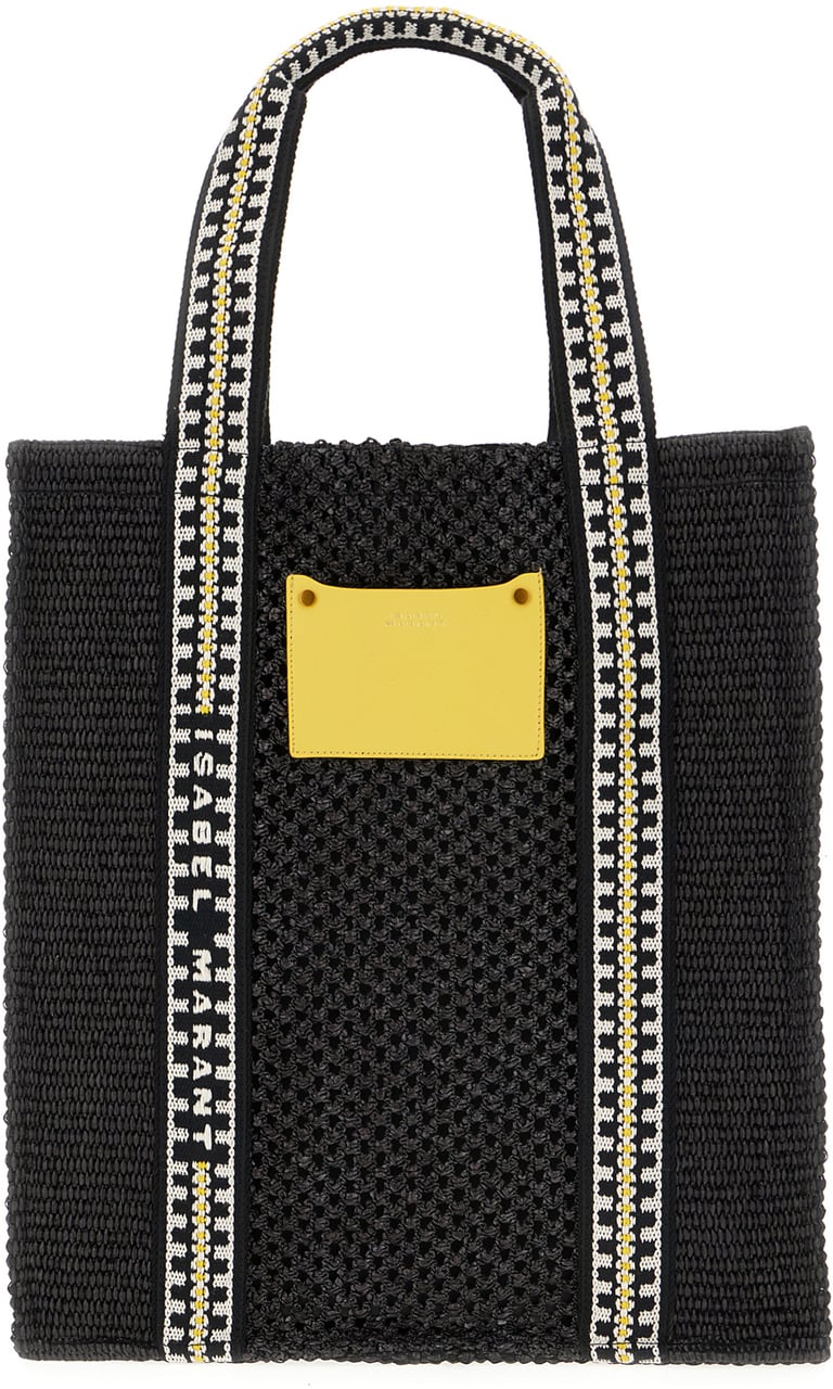 Isabel Marant Isabel Marant Black raffia shopping bag Zwart
