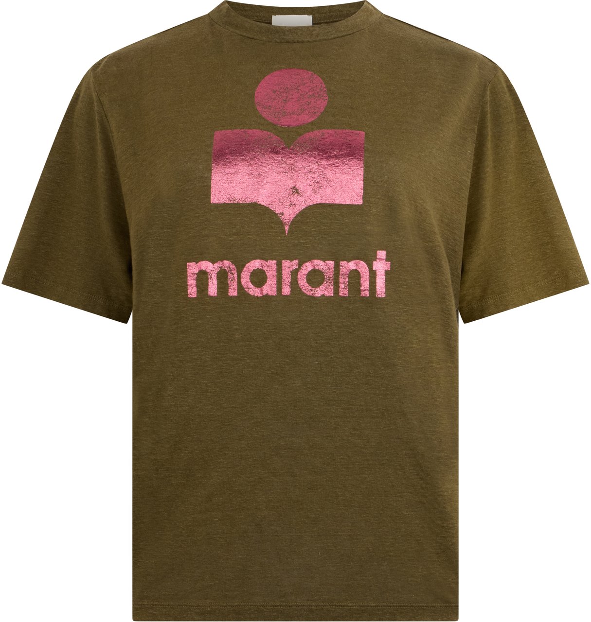 Isabel Marant Linen t-shirt with print Groen