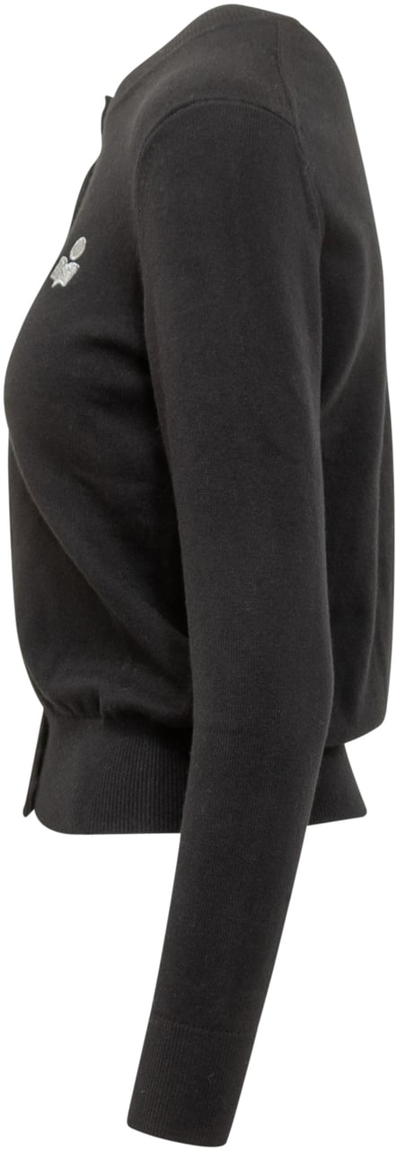 Isabel Marant Isabel Marant Étoile Cardigan Nero con Logo Ricamato Zwart