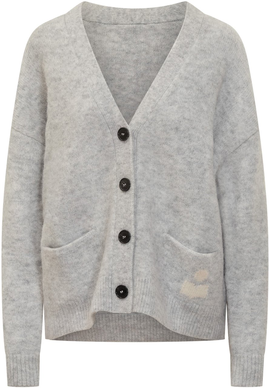 Isabel Marant Isabel Marant Étoile Cardigan Grigio con Logo Ricamato Grijs