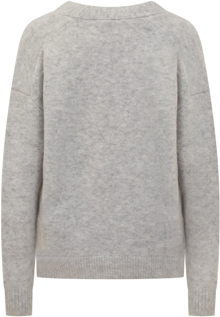 Isabel Marant Isabel Marant Étoile Cardigan Grigio con Logo Ricamato Grijs