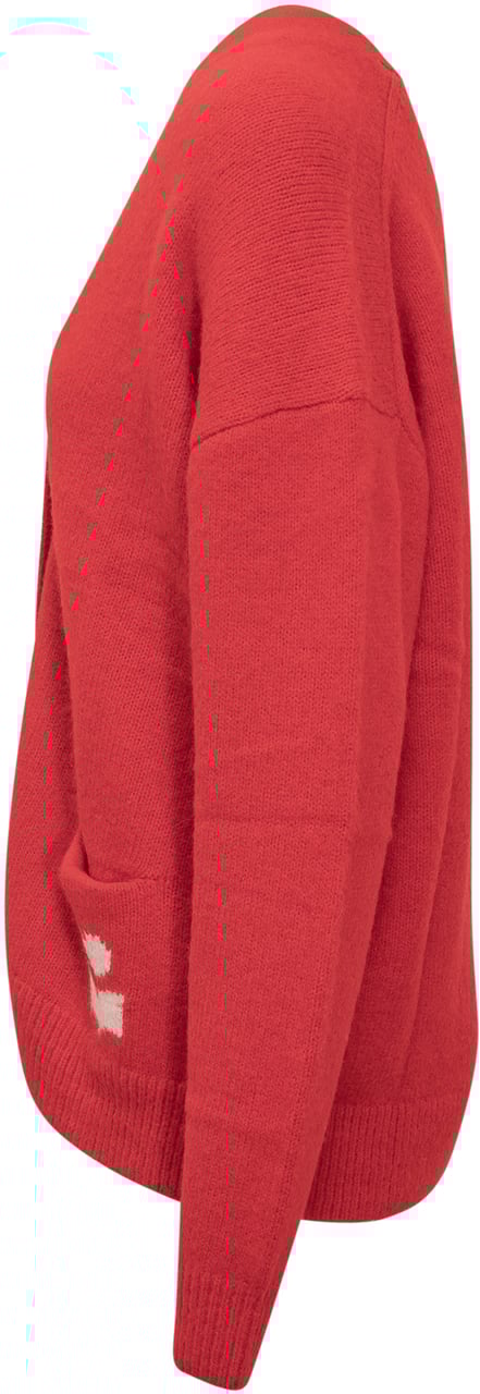 Isabel Marant Cardigan Rosso in Lana con Logo Isabel Marant Étoile Rood