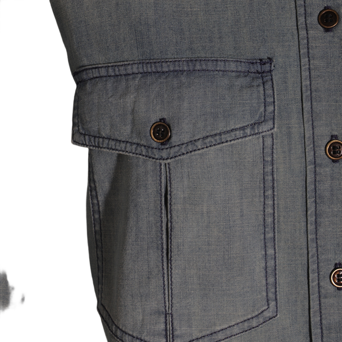 Isabel Marant Classic Button-Down Shirt with Flap Pockets Grijs