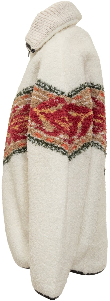 Isabel Marant Pullover in Shearling con Motivo Geometrico Isabel Marant Étoile Wit
