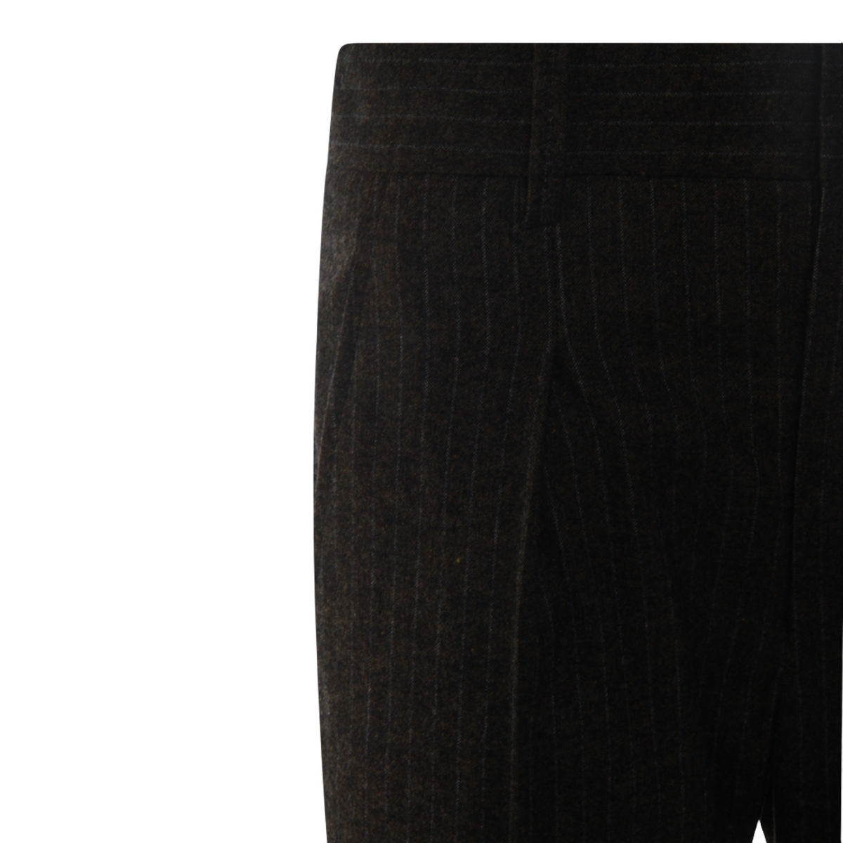 Isabel Marant High-Waisted Straight-Leg Trousers with Subtle Pinstripe Design Zwart