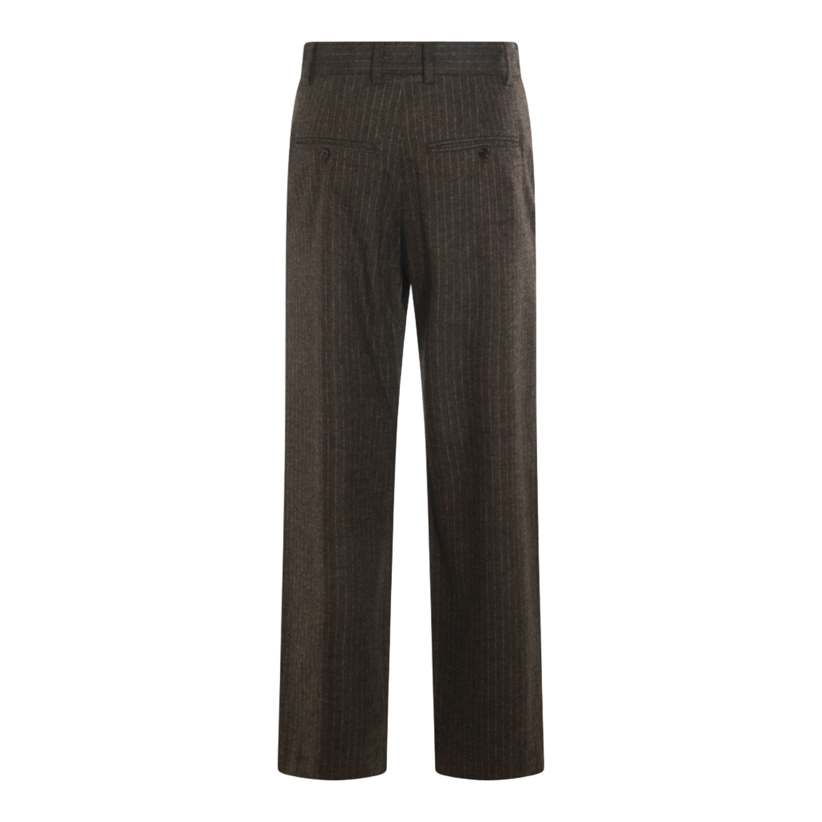 Isabel Marant High-Waisted Straight-Leg Trousers with Subtle Pinstripe Design Zwart