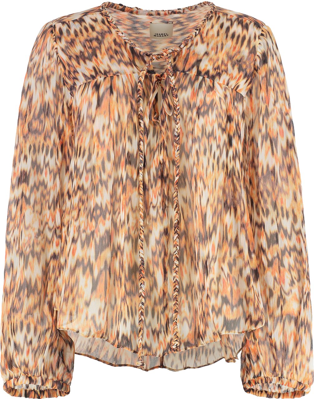 Isabel Marant Ametissa printed silk blouse Oranje