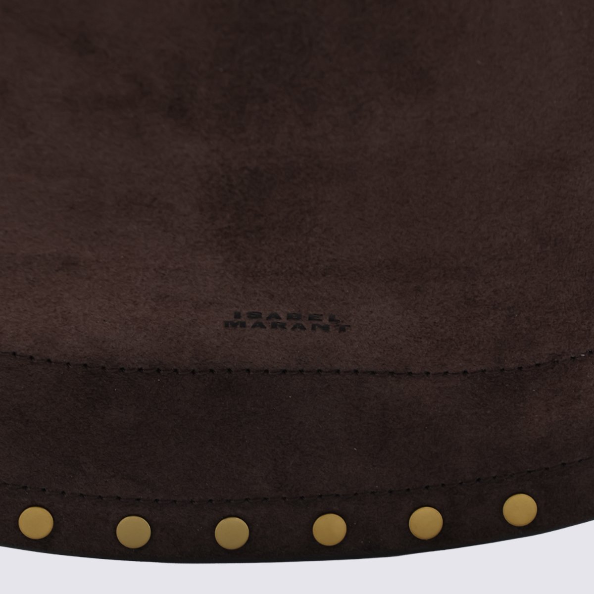 Isabel Marant Crescent-Shaped Suede Bag With Gold Accents Zwart