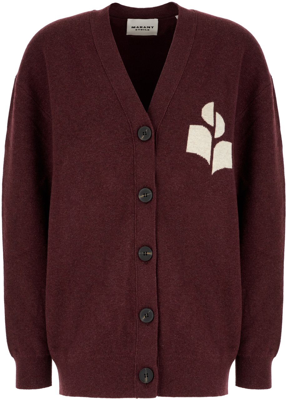 Isabel Marant Marant Etoile Plum stretch cotton blend cardigan Paars