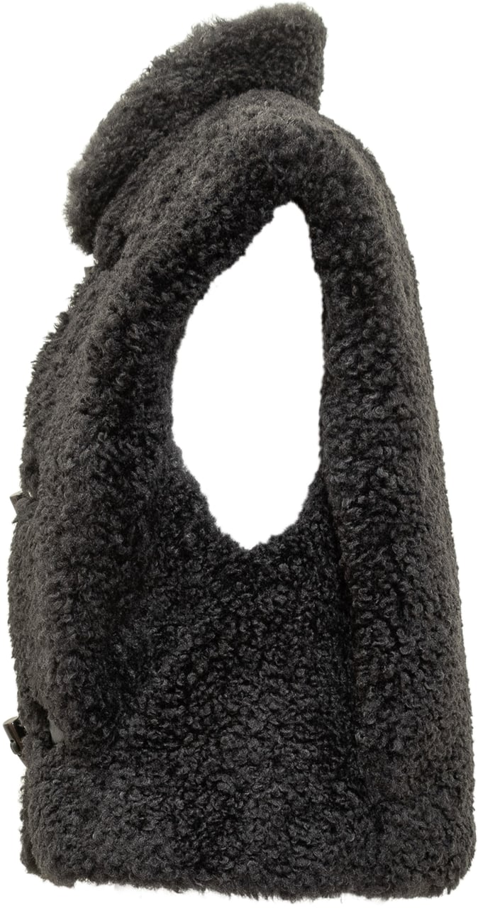 Isabel Marant Isabel Marant Étoile Gilet Nero in Shearling con Chiusura a Ganci Zwart