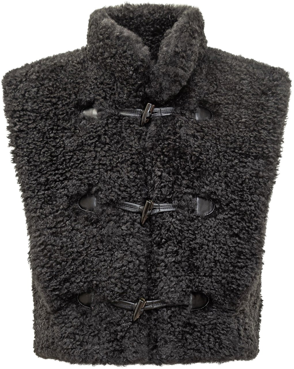 Isabel Marant Isabel Marant Étoile Gilet Nero in Shearling con Chiusura a Ganci Zwart