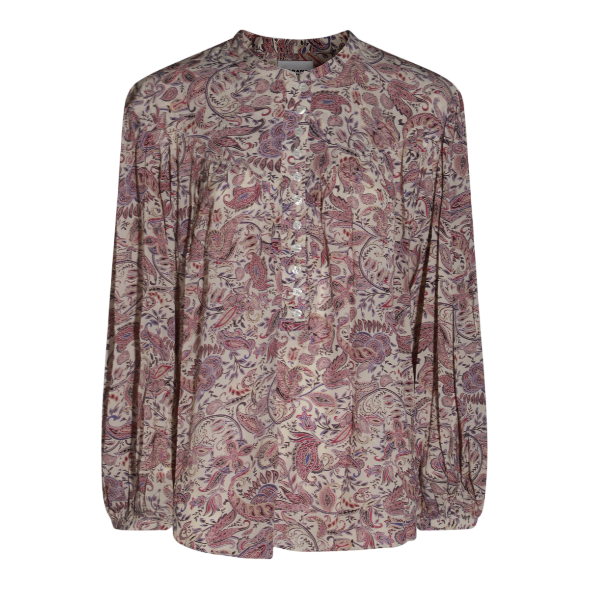 Isabel Marant Relaxed Fit Paisley Patterned Shirt with Button Placket Grijs