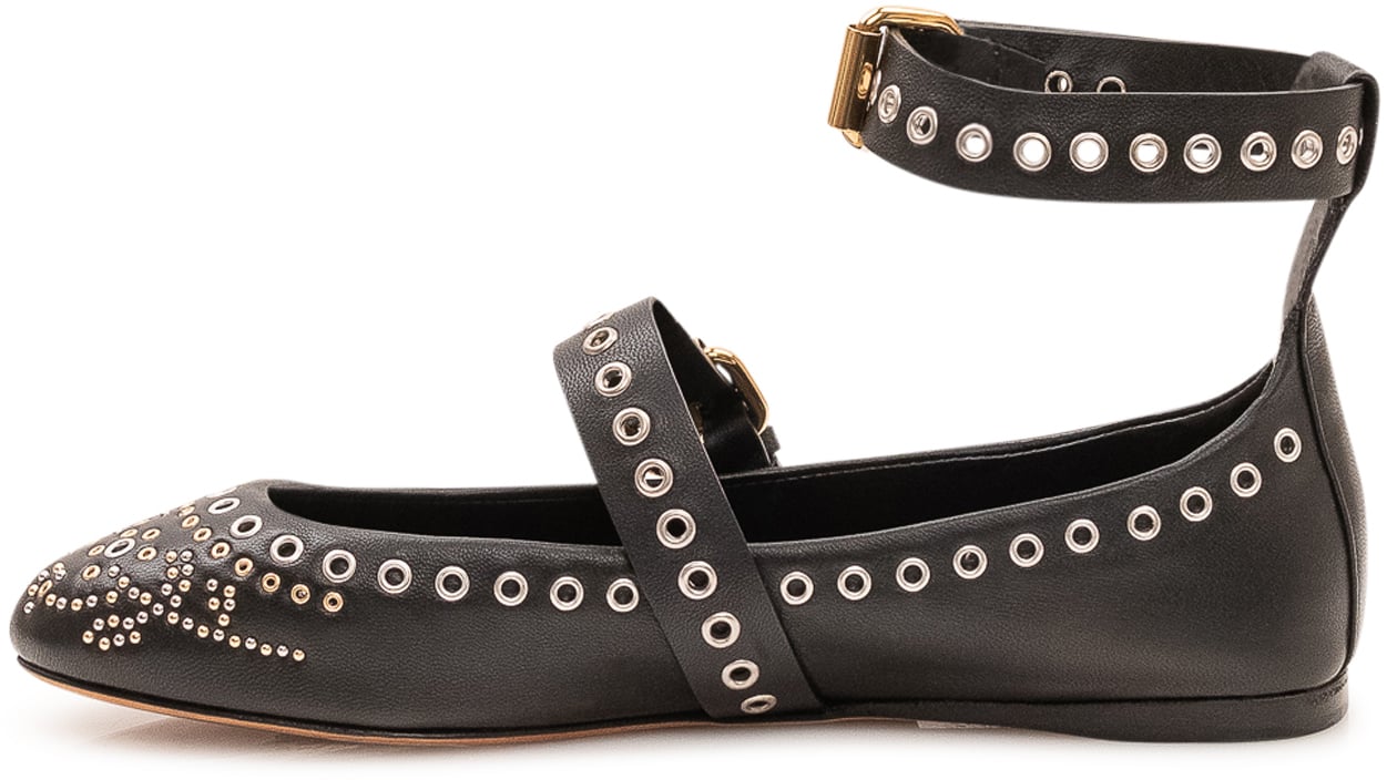 Isabel Marant Ballerine Ylza con Cinturini Zwart