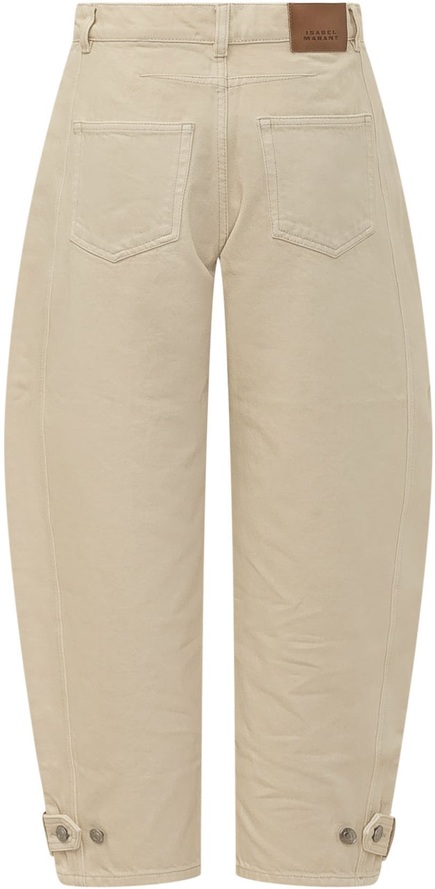 Isabel Marant Leja Pantaloni con Cuciture Beige