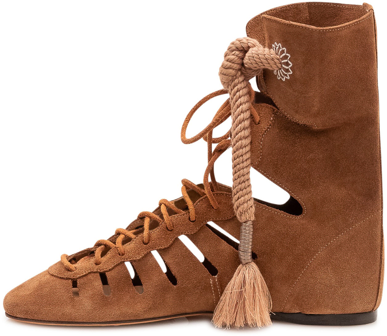 Isabel Marant Stivaletto Liade con Lacci e Nappine Beige