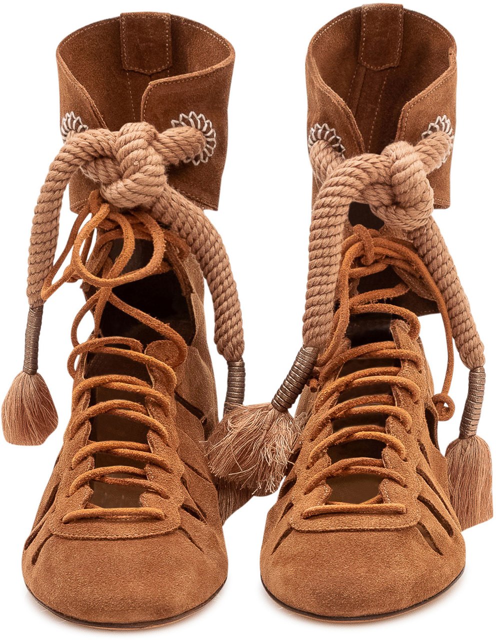 Isabel Marant Stivaletto Liade con Lacci e Nappine Beige