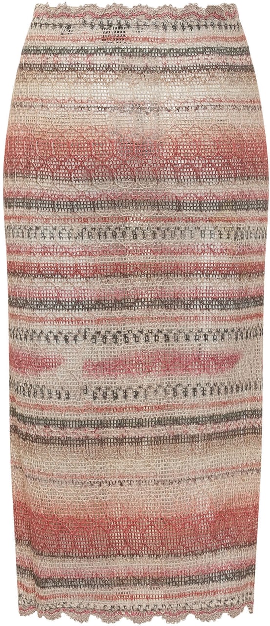 Isabel Marant Gonna Midi Boho a Righe con Spacco Laterale Divers