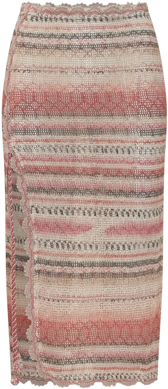 Isabel Marant Gonna Midi Boho a Righe con Spacco Laterale Divers