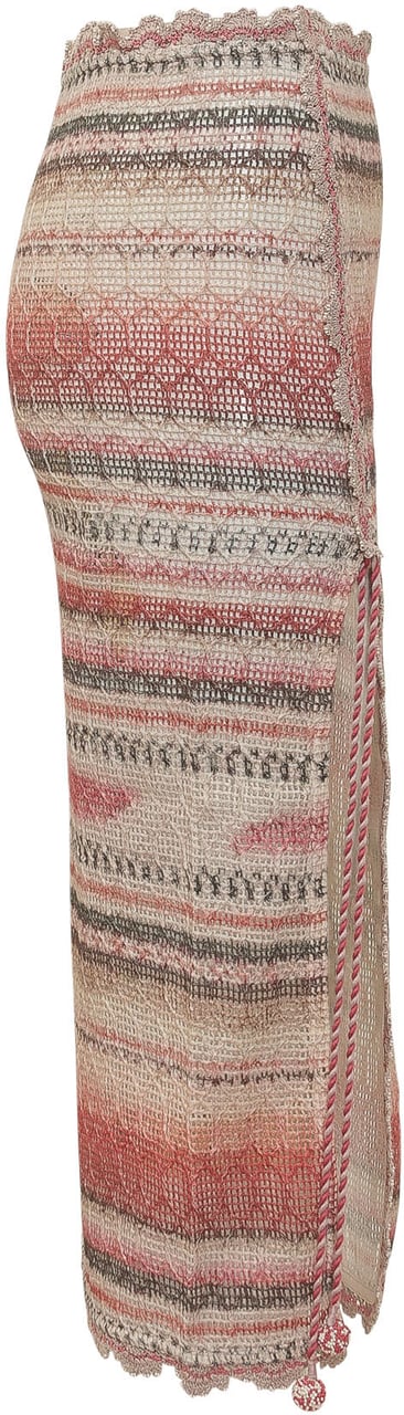 Isabel Marant Gonna Midi Boho a Righe con Spacco Laterale Divers