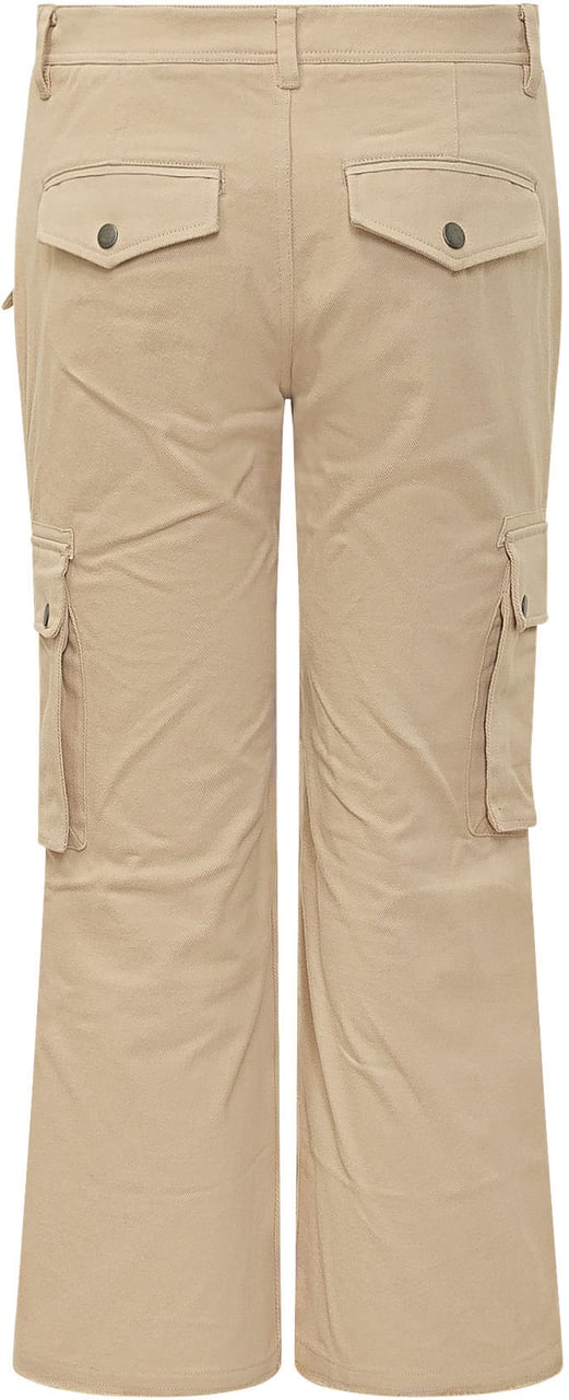 Isabel Marant Pantaloni Cargo a Gamba Dritta con Tasche Applicate Beige