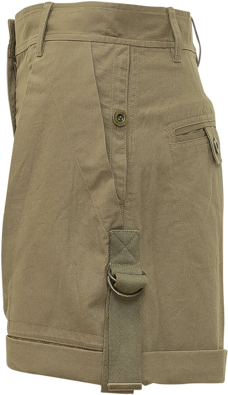 Isabel Marant Shorts Cargo a Vita Alta con Tasche Frontali Taupe