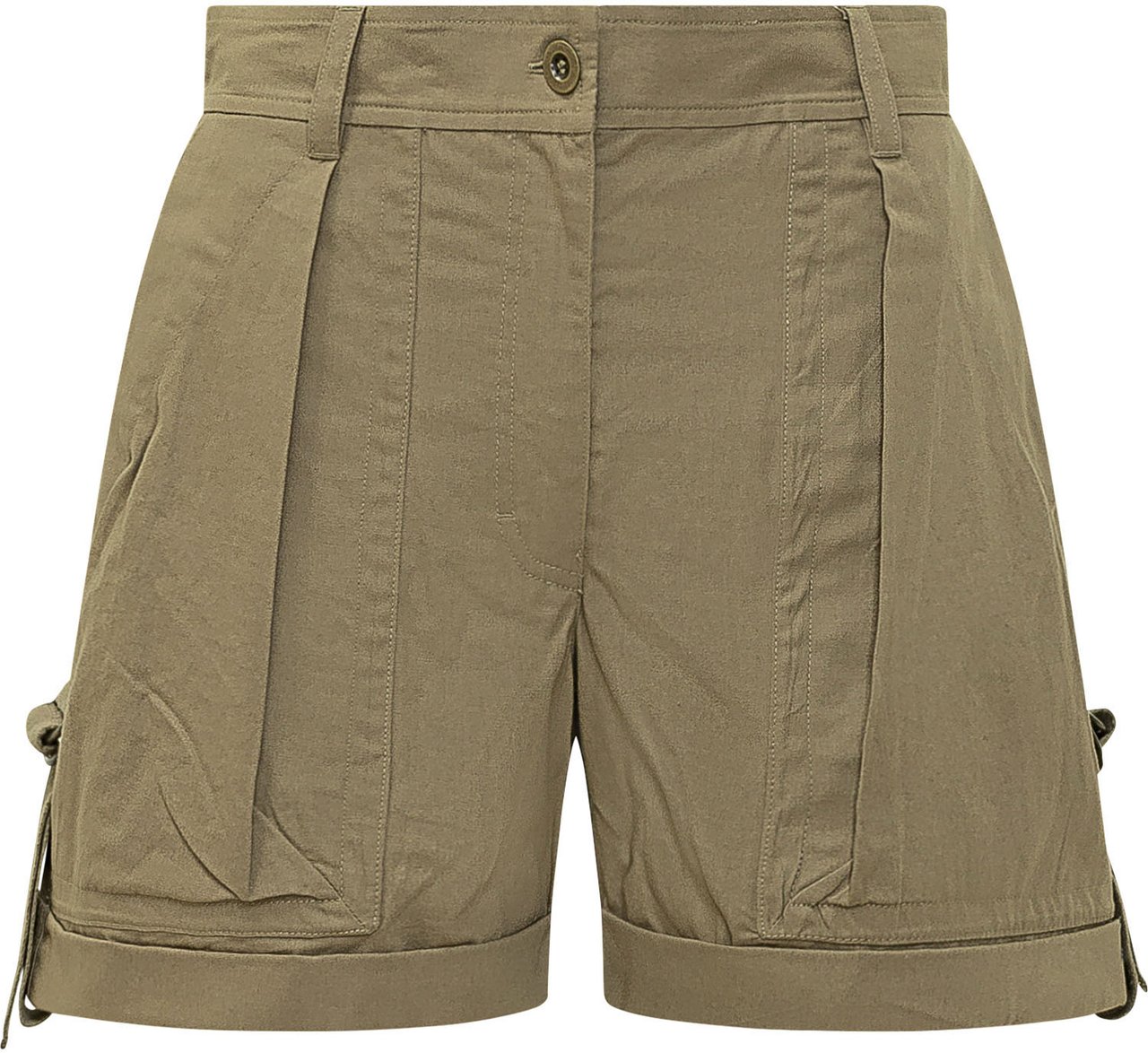 Isabel Marant Shorts Cargo a Vita Alta con Tasche Frontali Taupe