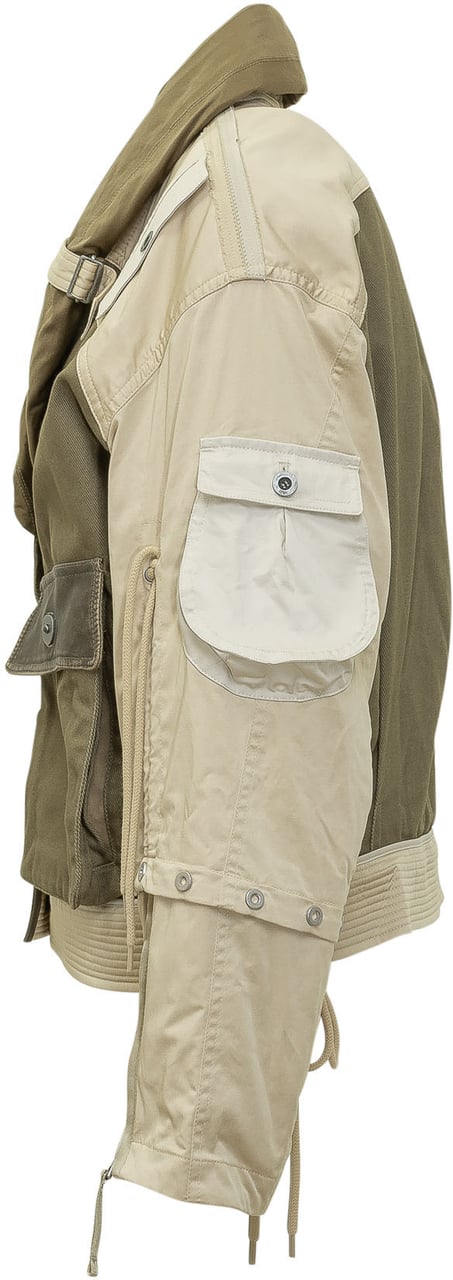 Isabel Marant Giacca Utility Corta Multitasche con Cinturini Donkergroen