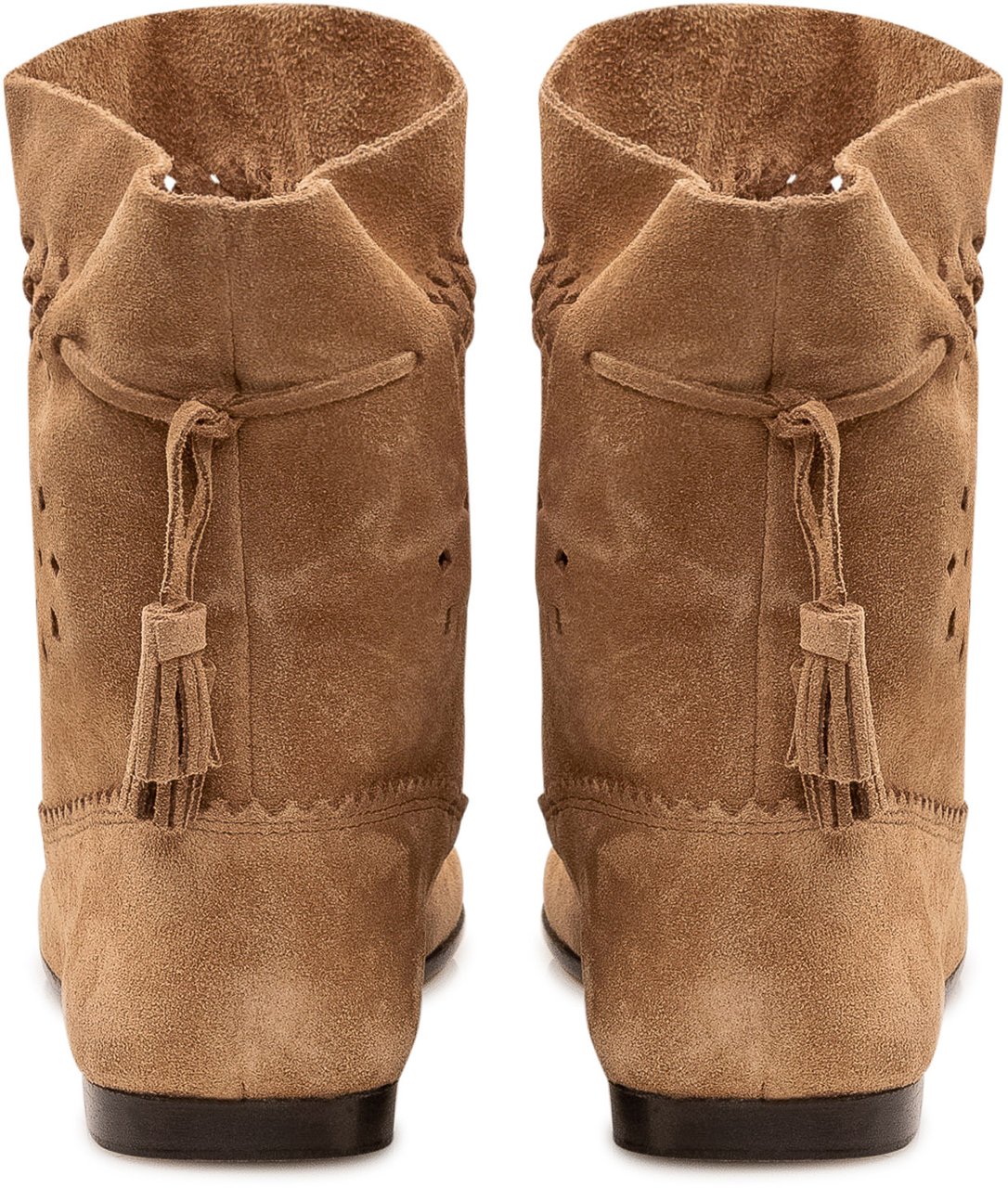 Isabel Marant Stivaletto Woosta con Trafori e Nappine Beige