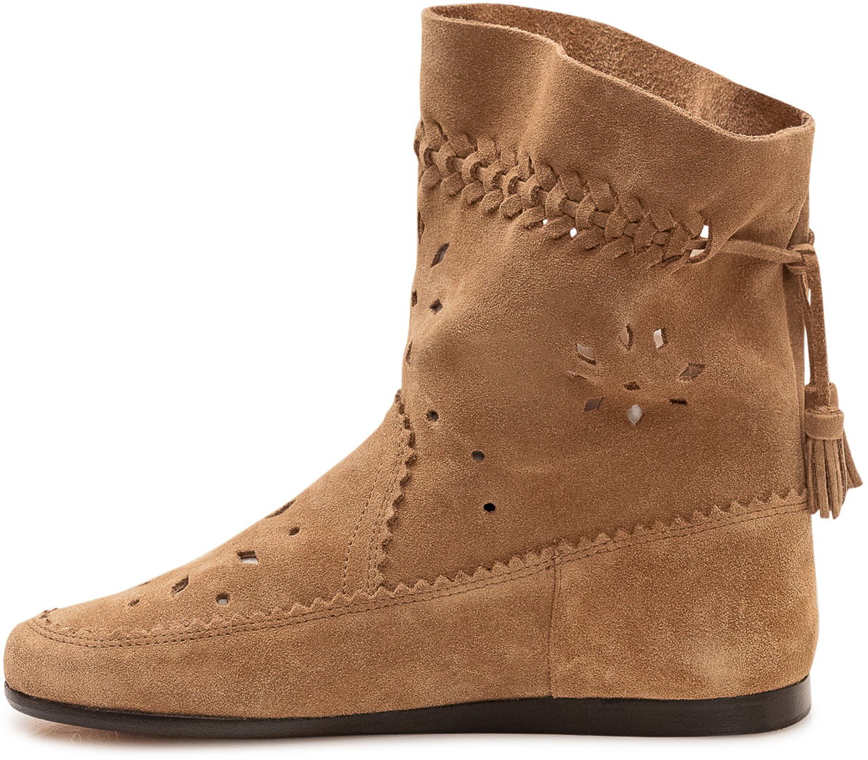 Isabel Marant Stivaletto Woosta con Trafori e Nappine Beige