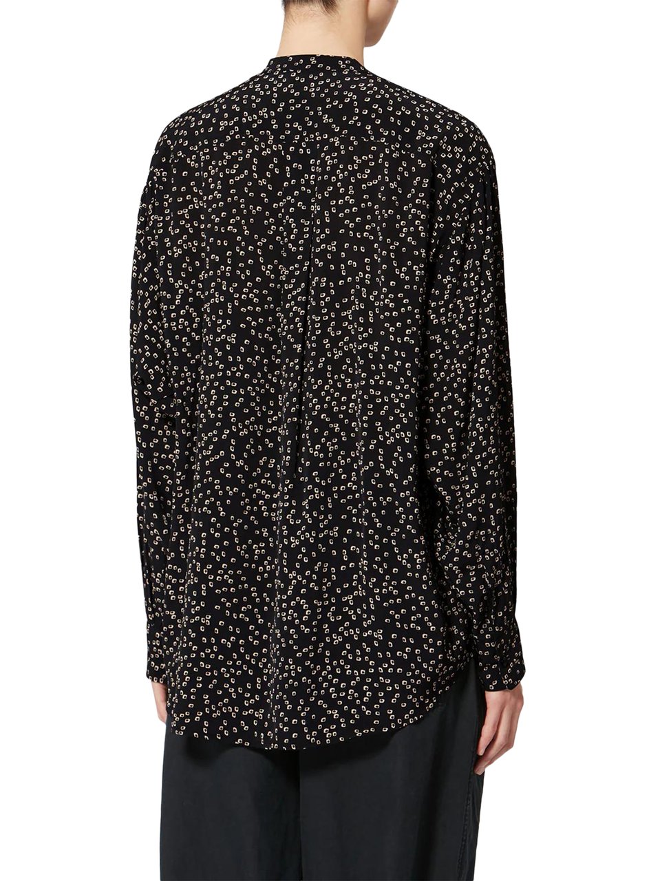 Isabel Marant Black Blouse with Scattered Square Dot Pattern Zwart