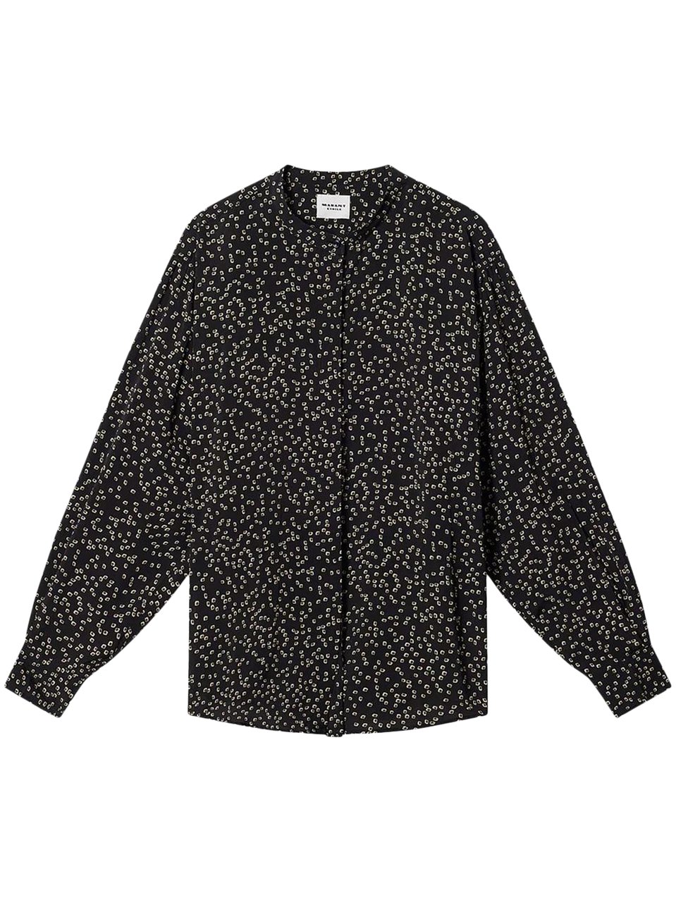 Isabel Marant Black Blouse with Scattered Square Dot Pattern Zwart