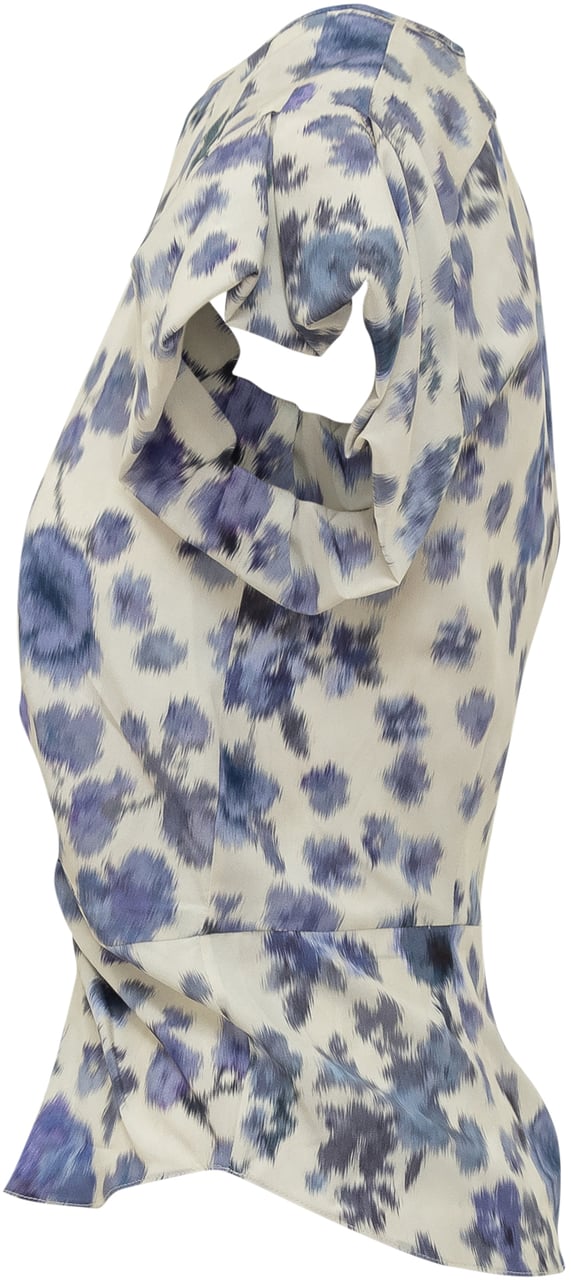 Isabel Marant Top Tullya con Drappeggio e Stampa Floreale Wit