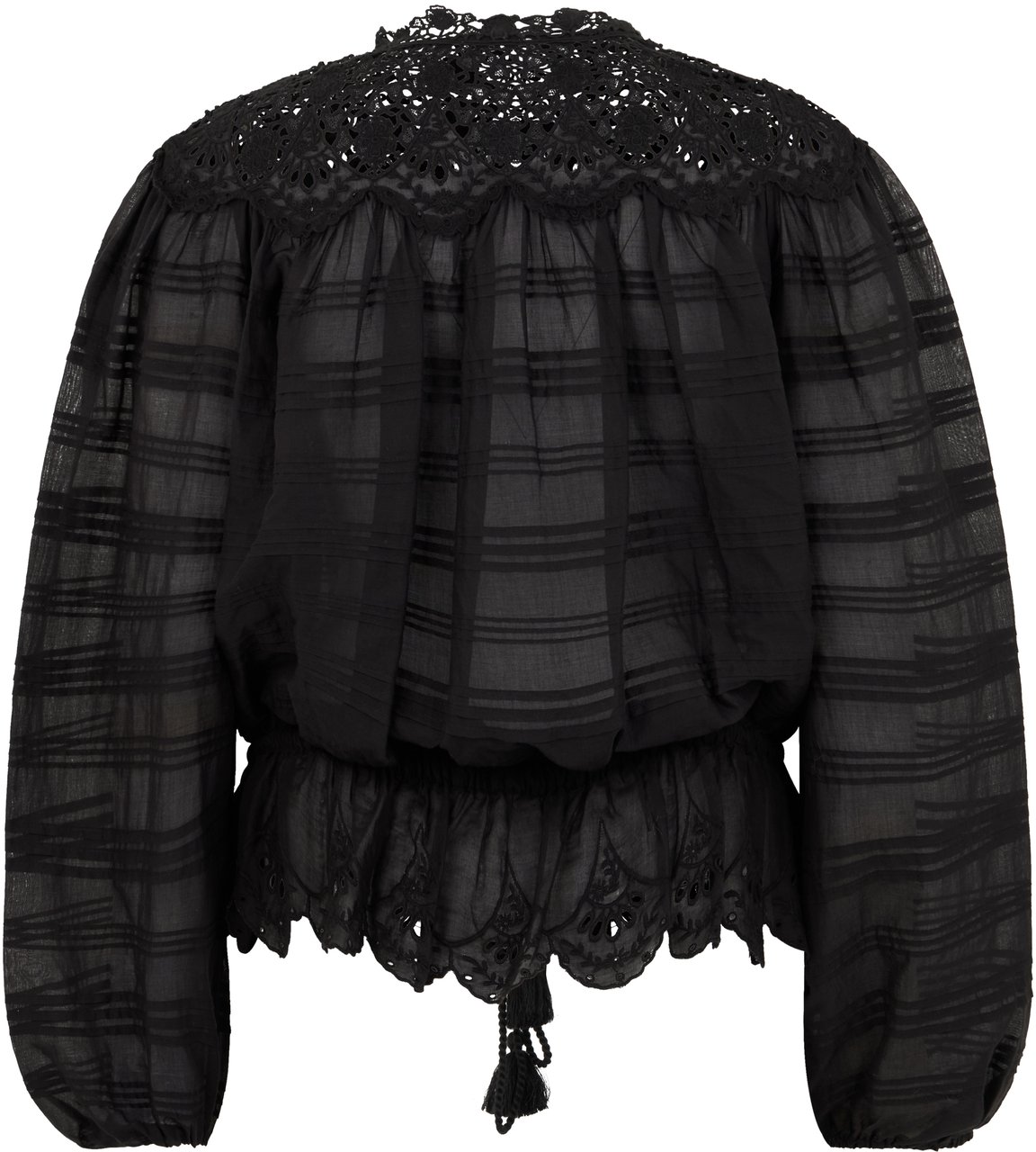 Isabel Marant Cotton blouse with long sleeves Zwart