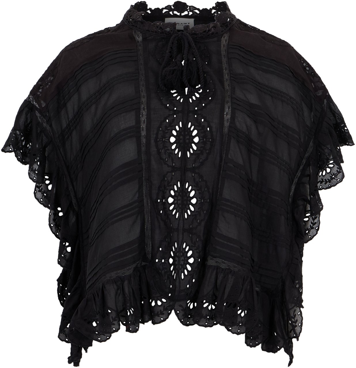 Isabel Marant Top Payton in kaftan style in cotton Zwart