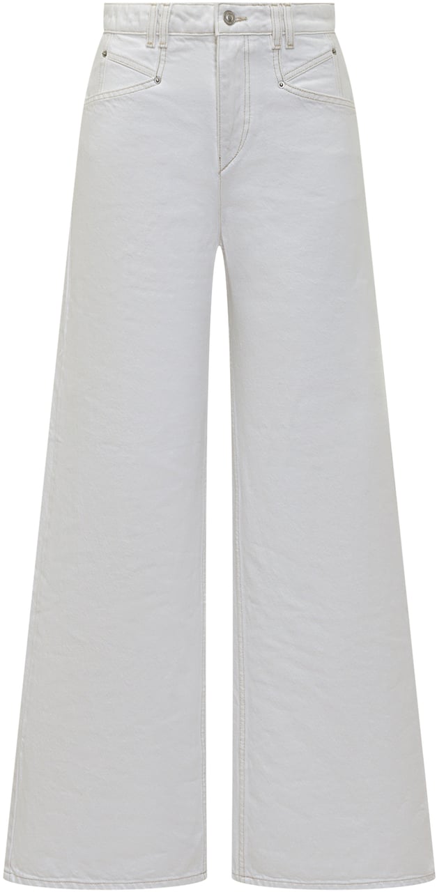 Isabel Marant Pantaloni Ampi a Vita Alta Wit