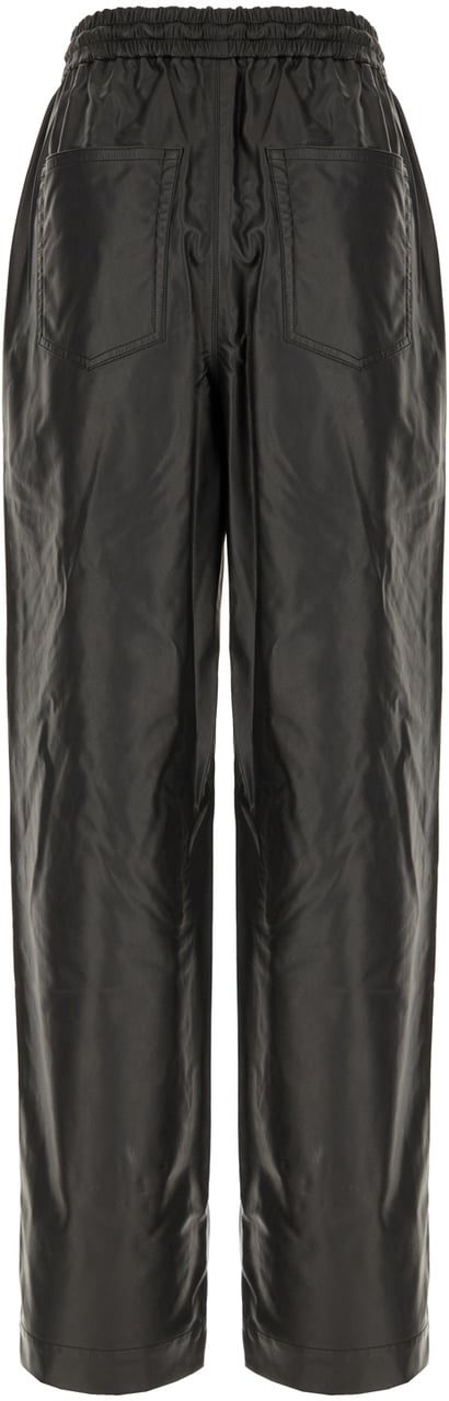 Isabel Marant Marant Etoile Black synthetic leather pants Zwart