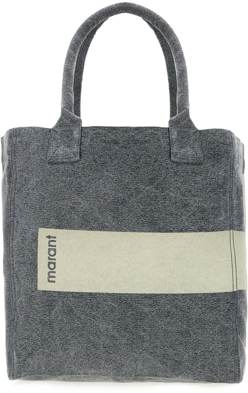 Isabel Marant Isabel Marant Melange grey cotton small Yenky shopping bag Grijs