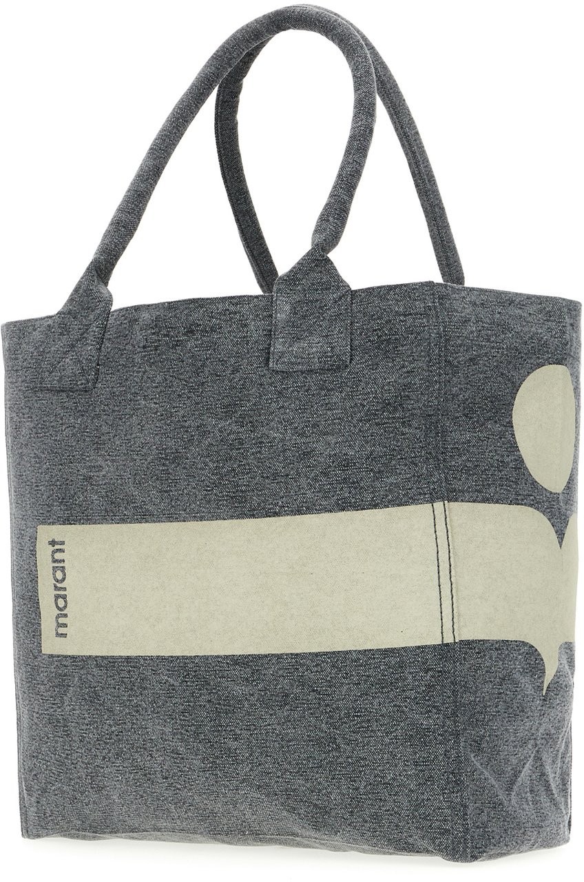 Isabel Marant Isabel Marant Melange grey cotton small Yenky shopping bag Grijs