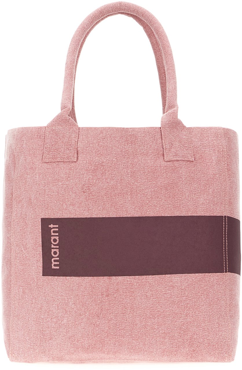 Isabel Marant Isabel Marant Melange pink cotton small Yenky shopping bag Roze