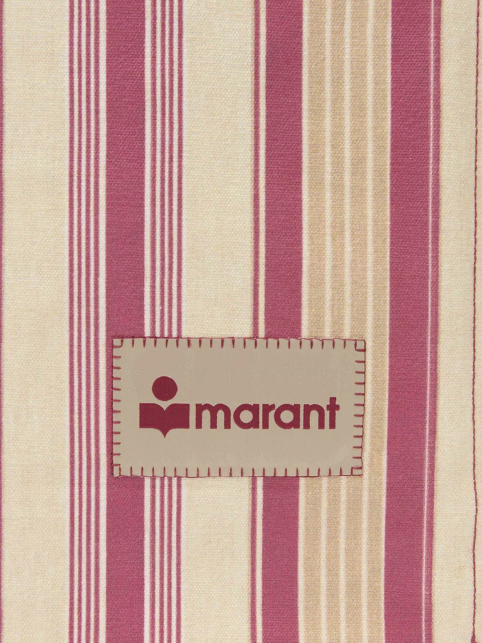 Isabel Marant Small Tote Bag with Vertical Stripes in Red Roze