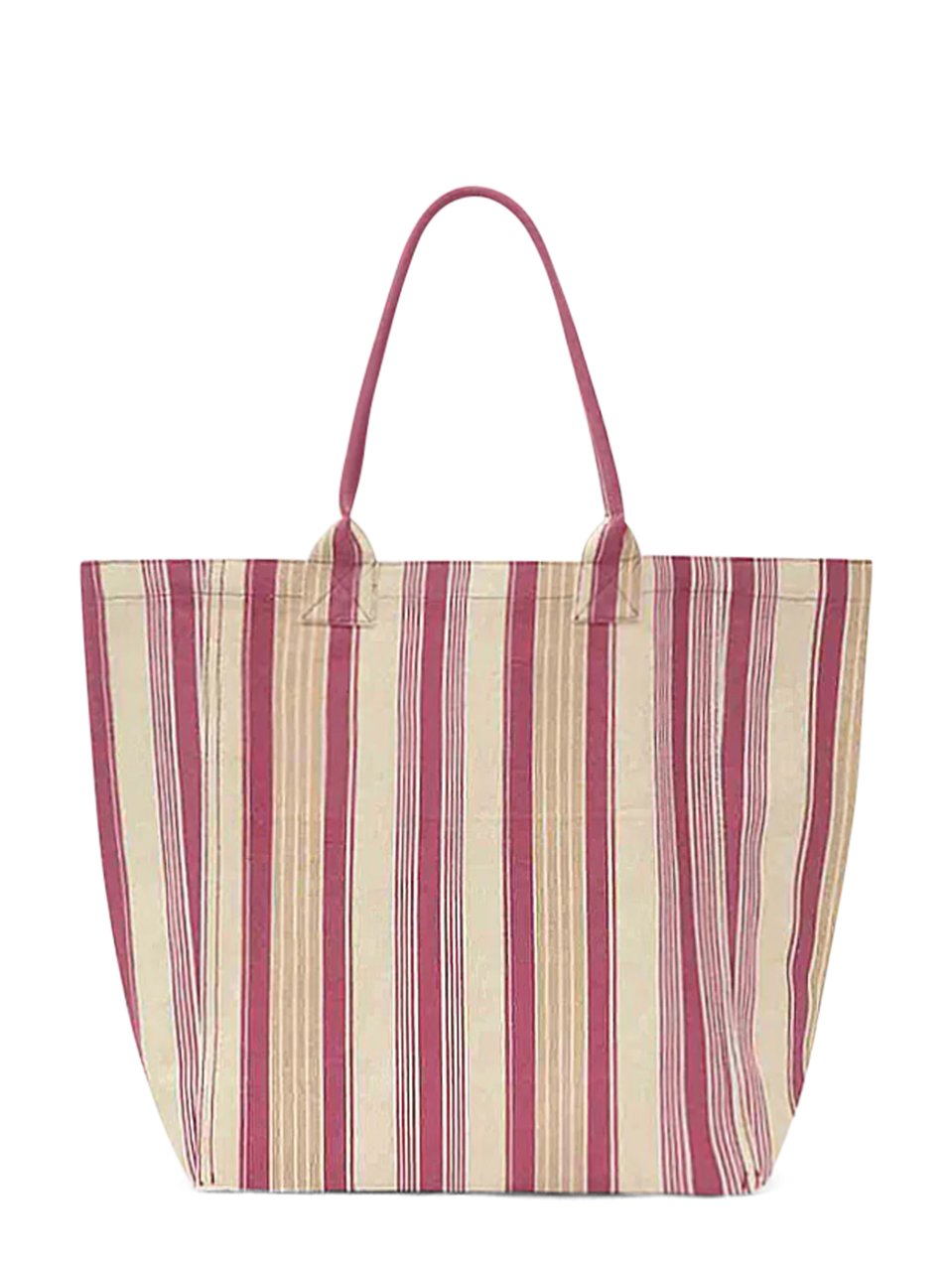 Isabel Marant Small Tote Bag with Vertical Stripes in Red Roze