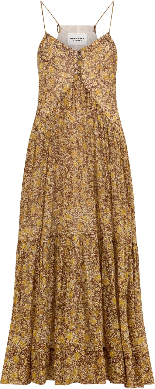 Isabel Marant Long dress in cotton voile Neutraal